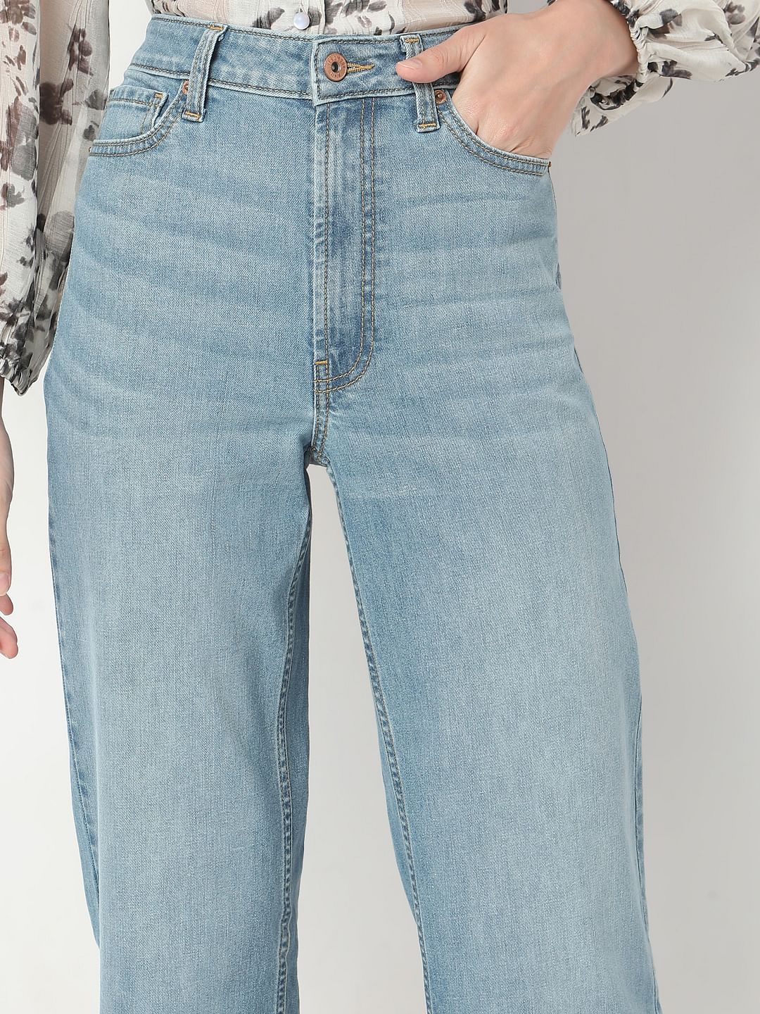 Light Blue High Rise Wide Leg Jeans - Image 6