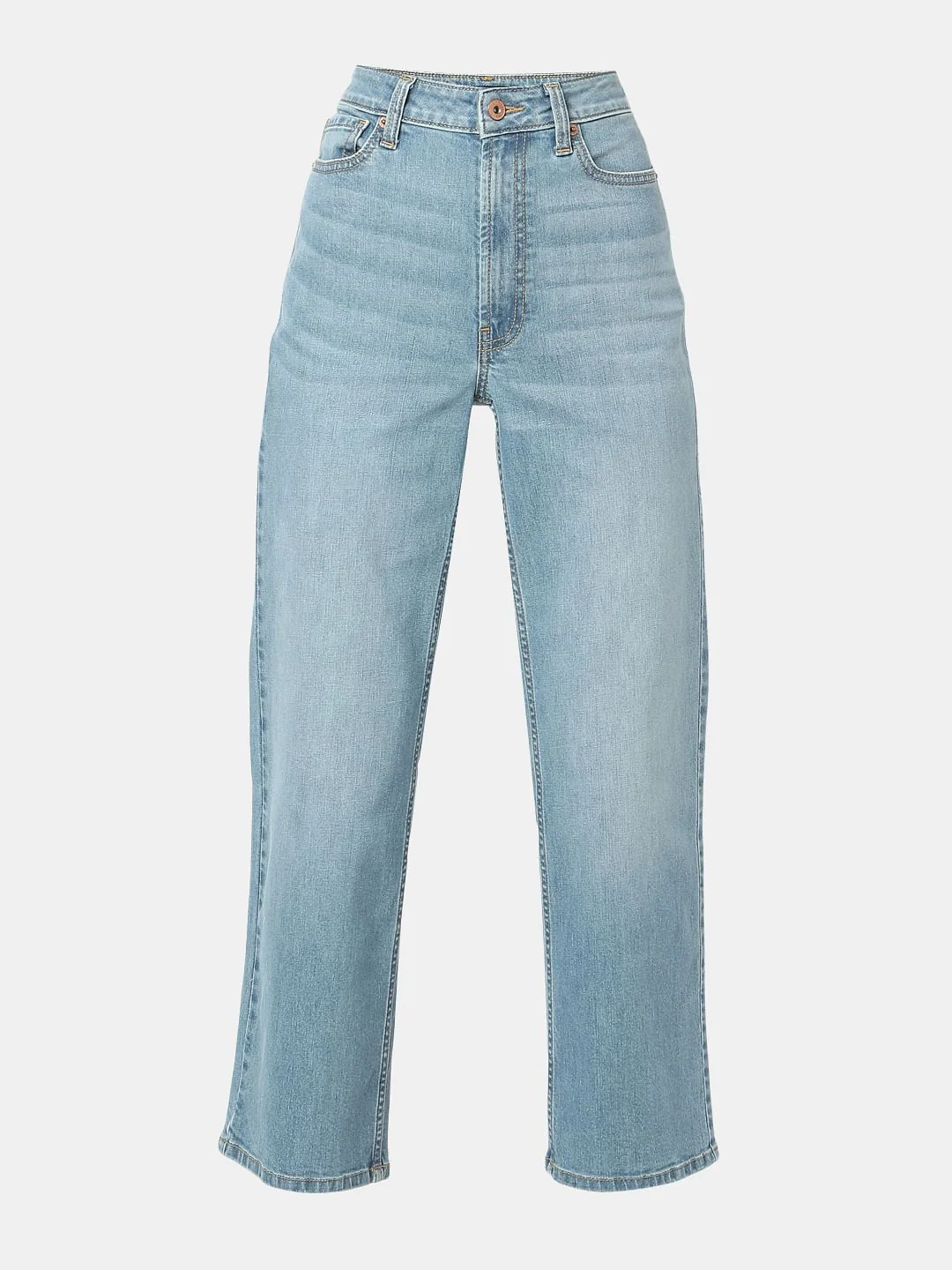 Light Blue High Rise Wide Leg Jeans - Image 7