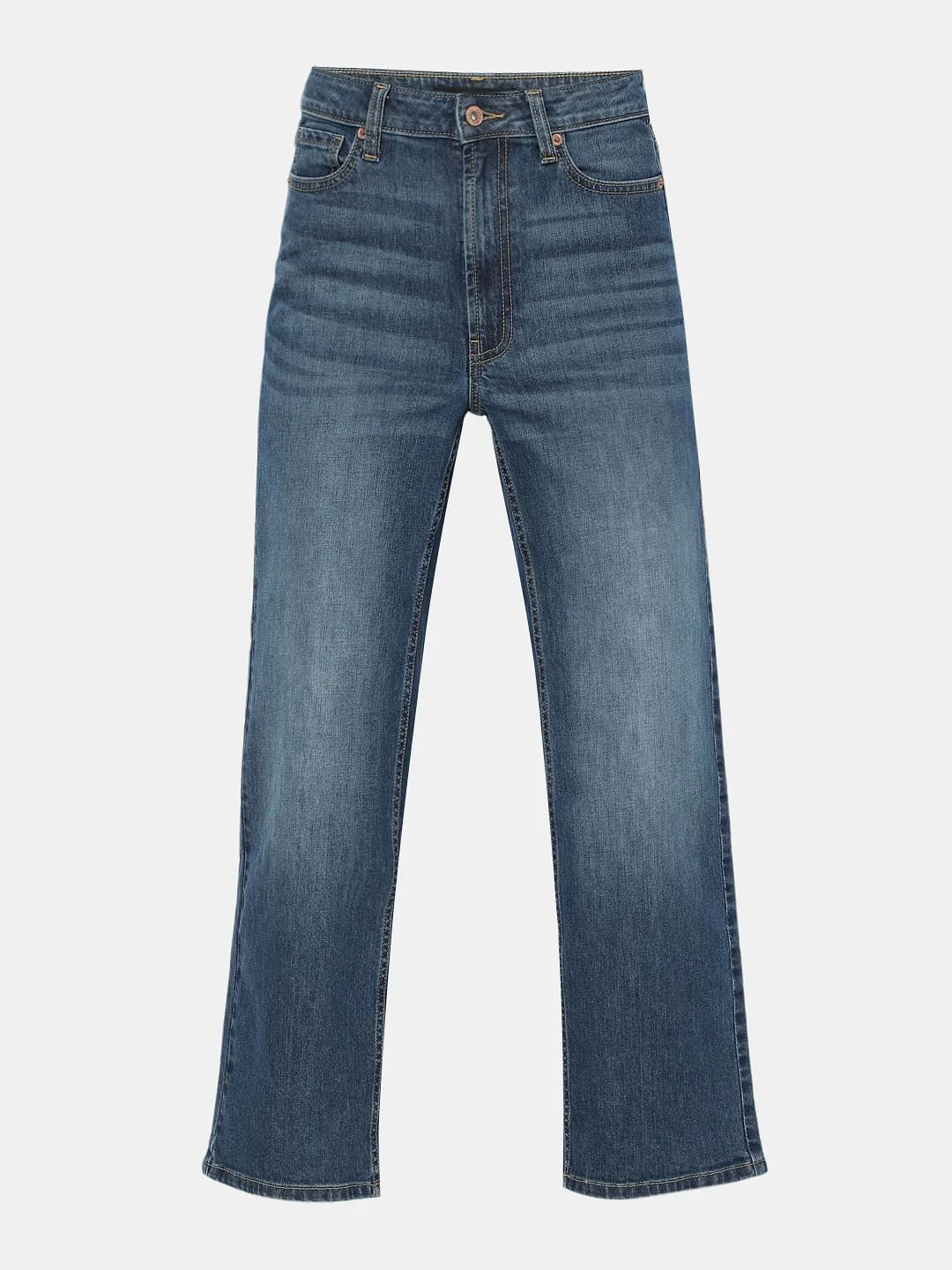 Blue High Rise Wide Leg Jeans - Image 7