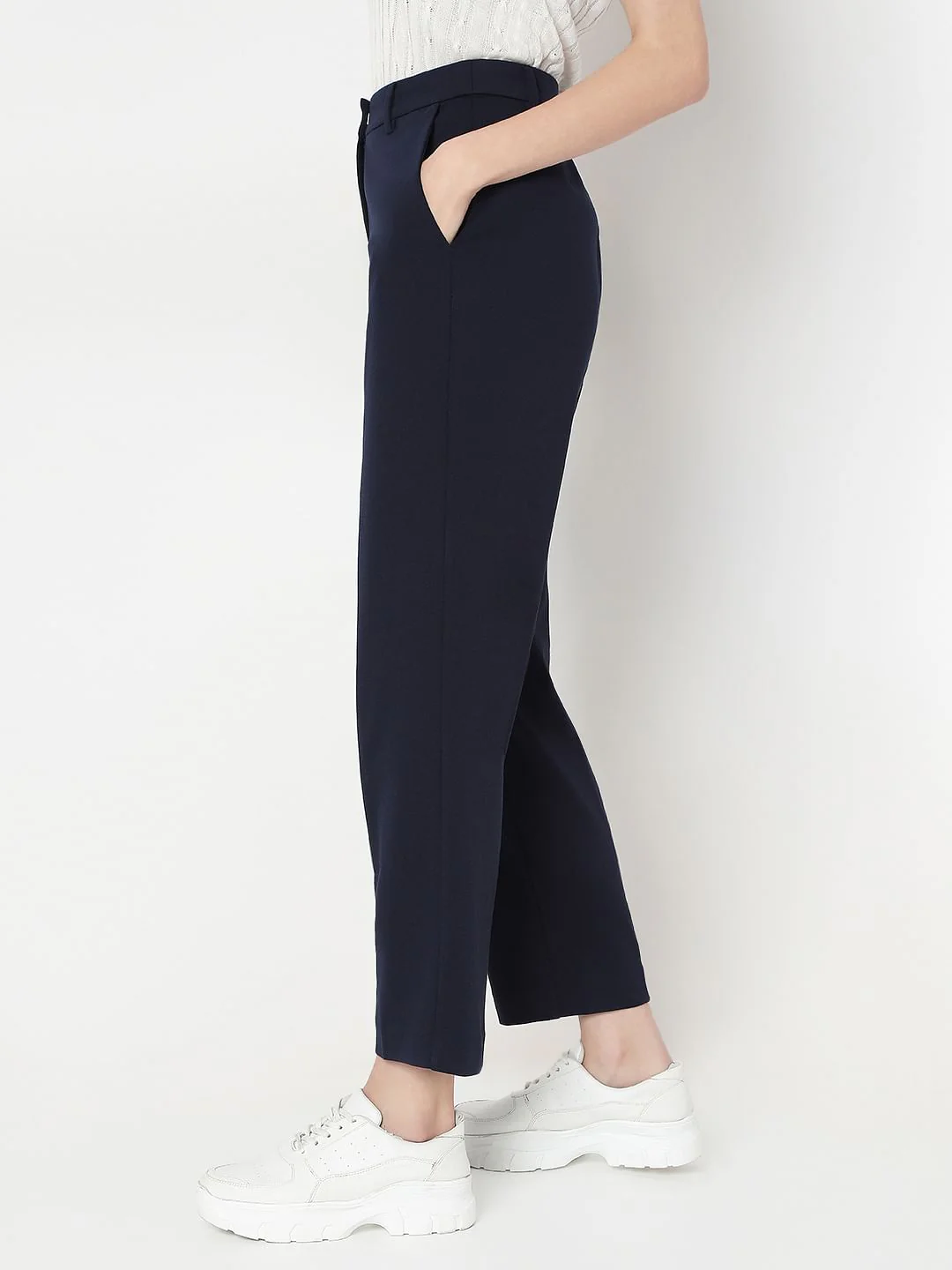 Navy Blue Co-Ord Set Tailored Trousers - Image 3