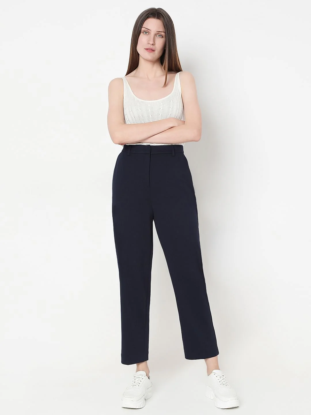 Navy Blue Co-Ord Set Tailored Trousers - Image 5