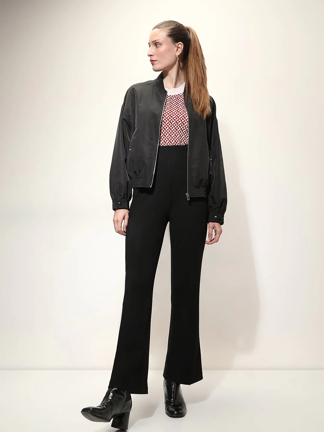 Black High Rise Flared Pants