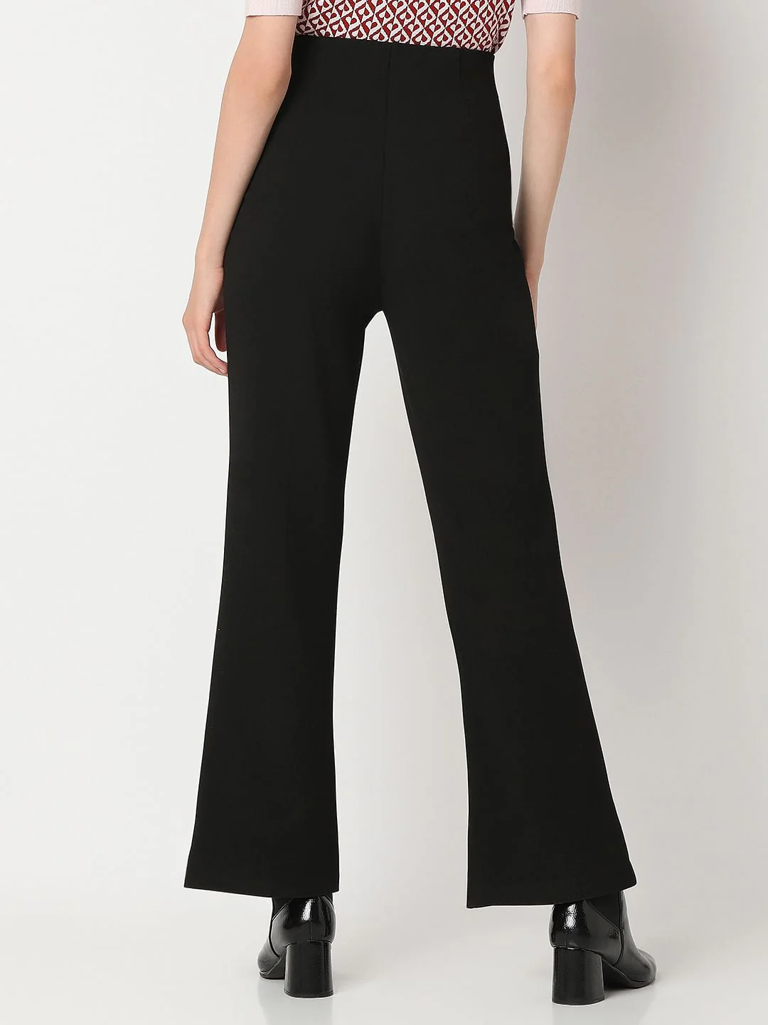 Black High Rise Flared Pants - Image 4