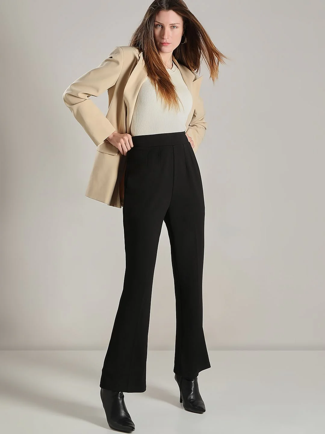 Black High Rise Bootcut Pants