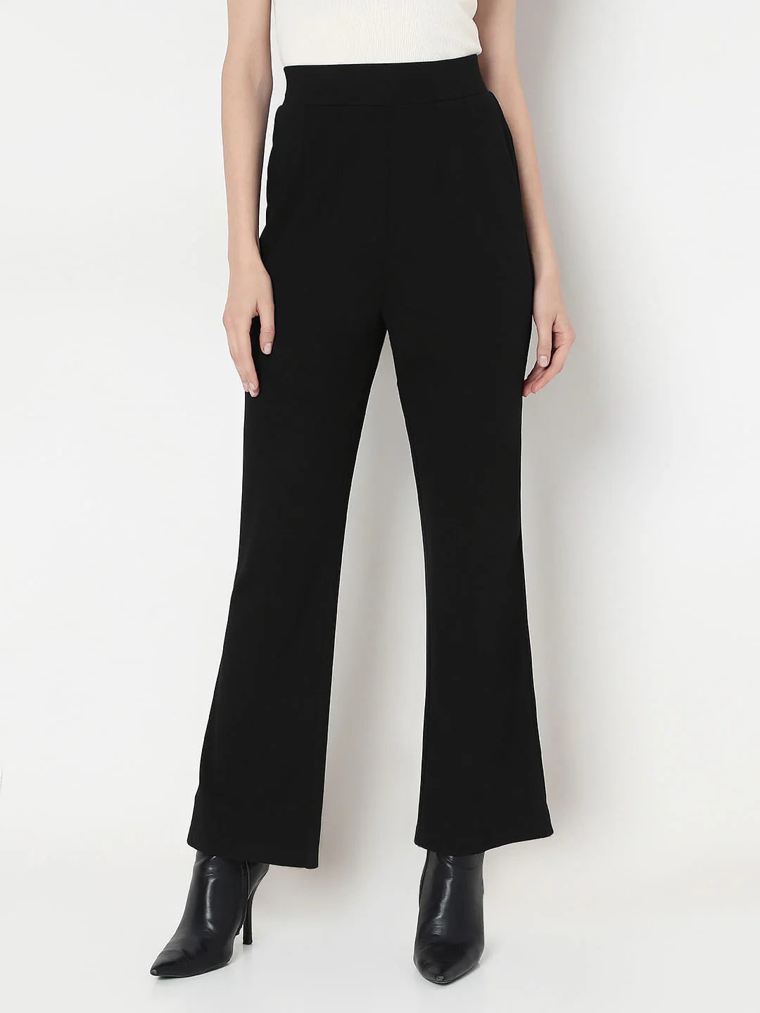 Black High Rise Bootcut Pants - Image 2