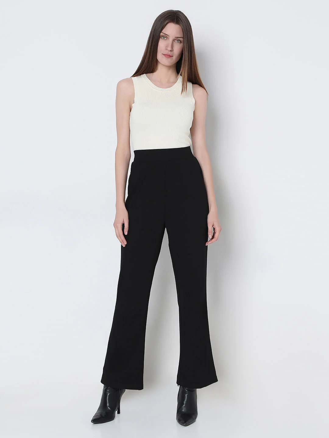 Black High Rise Bootcut Pants - Image 5