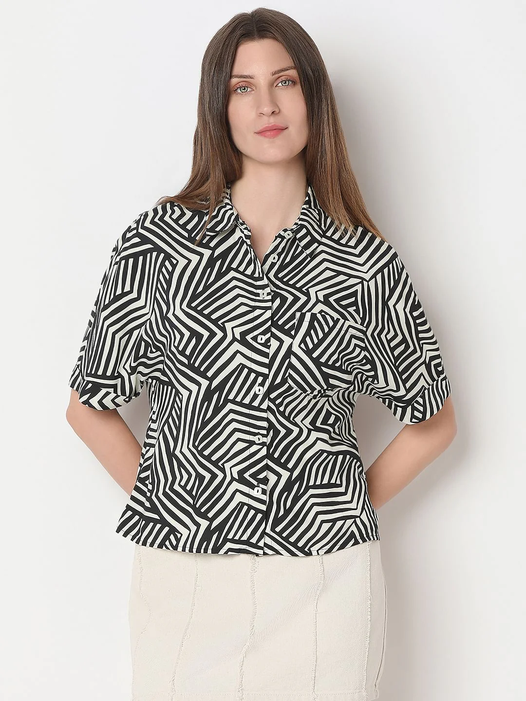 Black Printed Viscose Shirt - Image 2