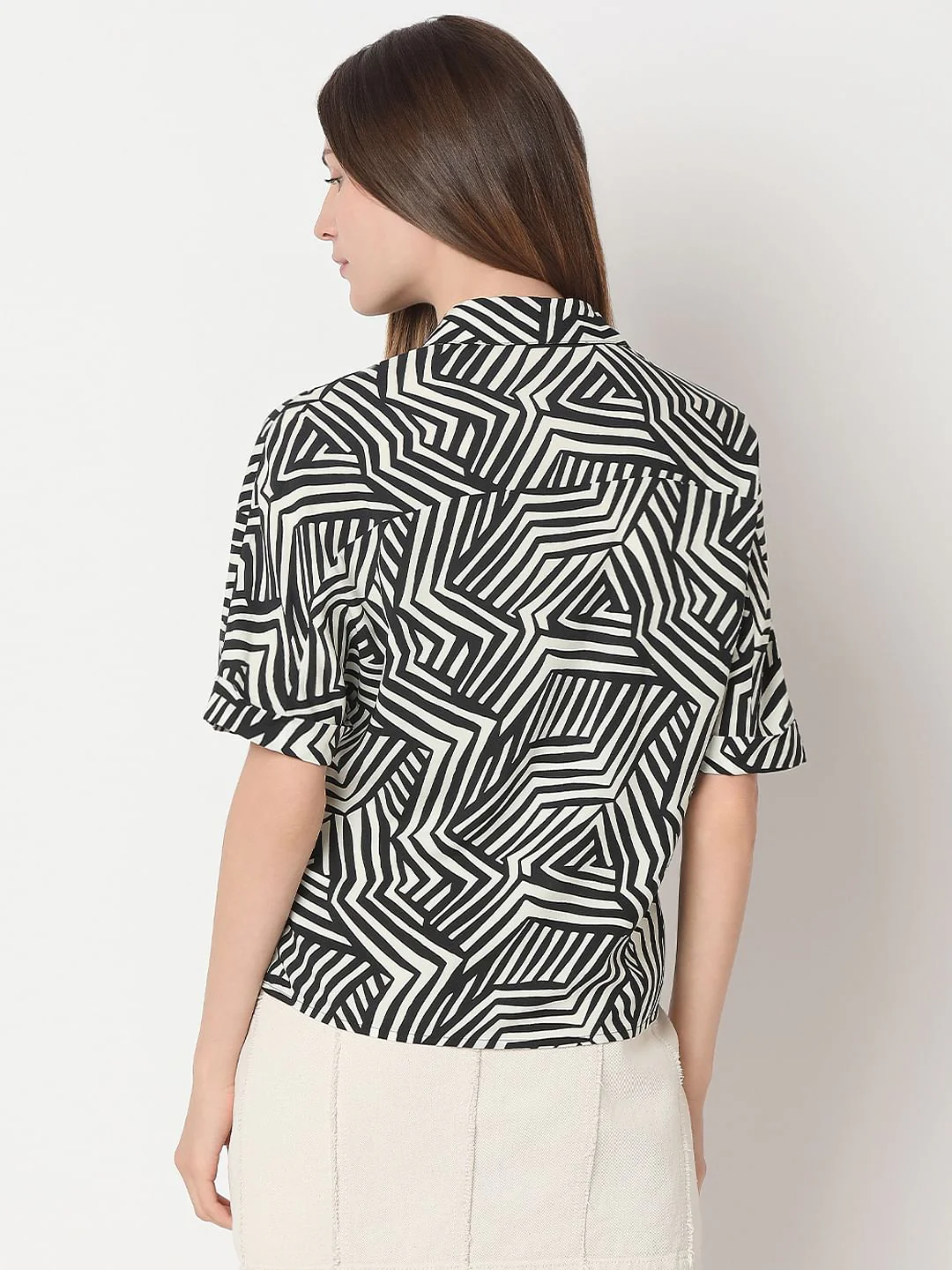 Black Printed Viscose Shirt - Image 4