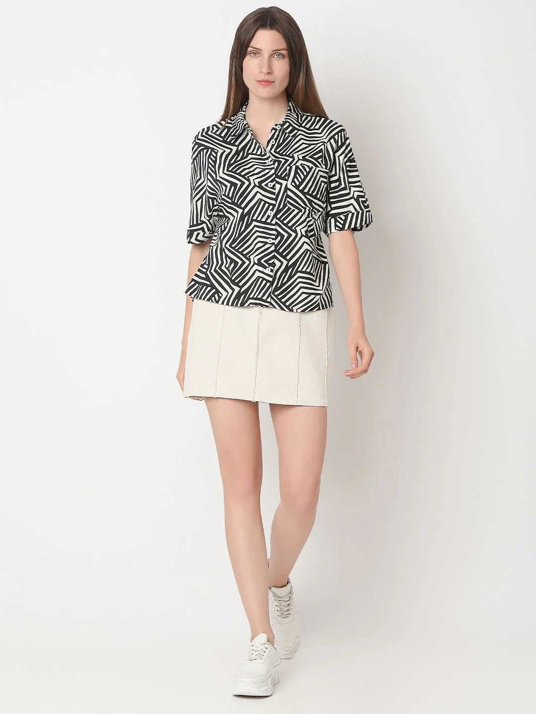 Black Printed Viscose Shirt - Image 5