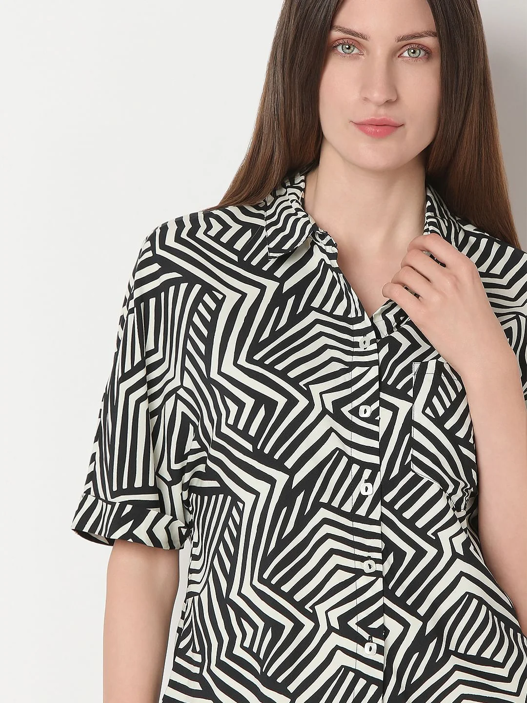 Black Printed Viscose Shirt - Image 6