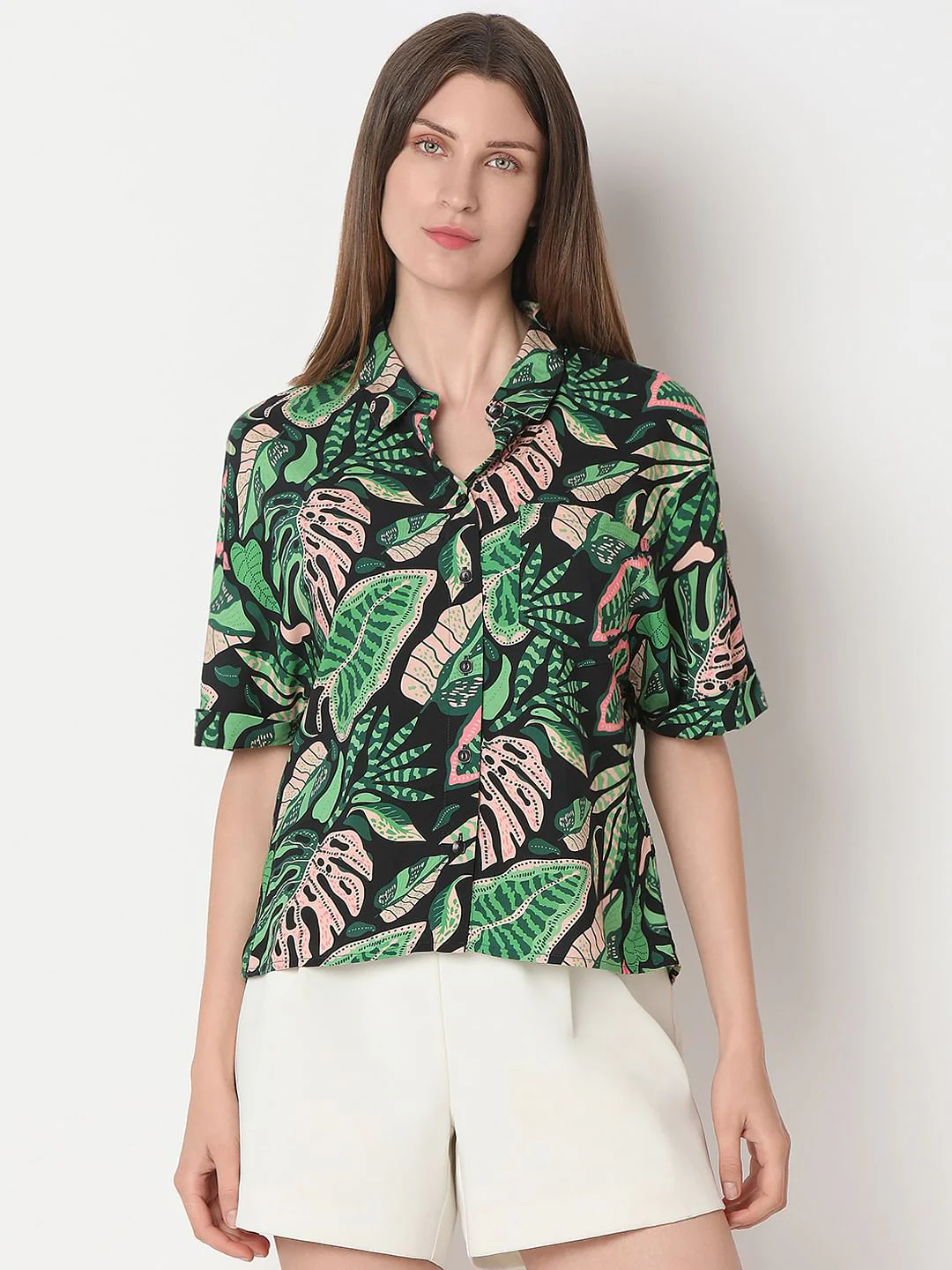 Green Printed Viscose Shirt - Image 2