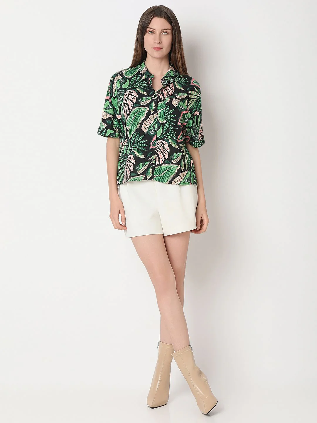 Green Printed Viscose Shirt - Image 5