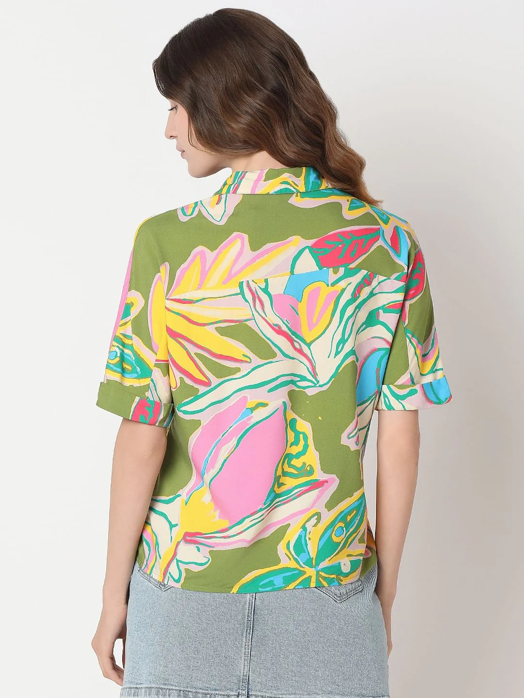 Beige Printed Viscose Shirt - Image 4