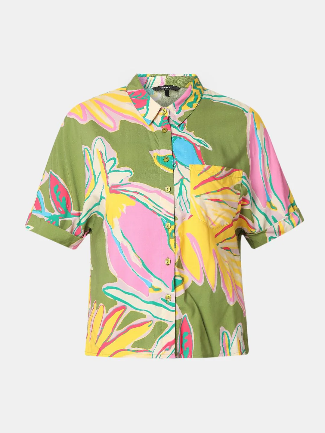 Beige Printed Viscose Shirt - Image 7