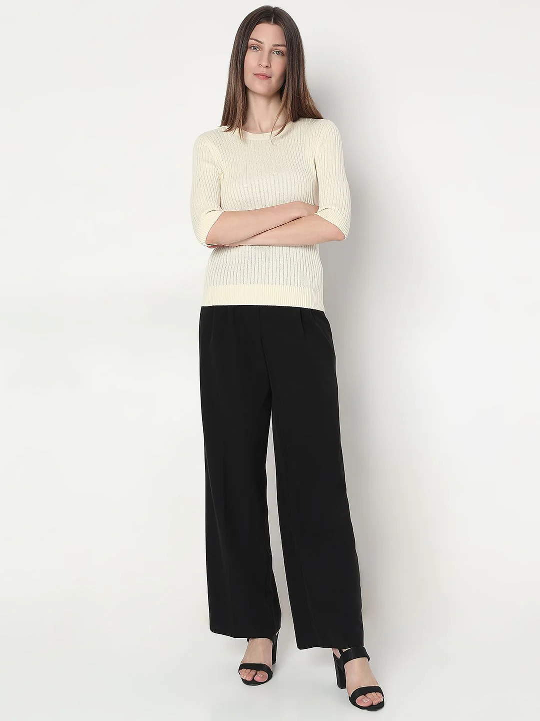 Beige Ribbed Knitted Top - Image 5