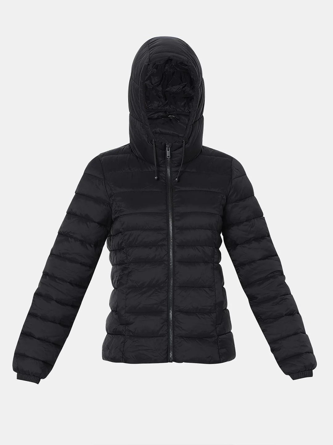 Black Short Hooded Puffer Jacket - Image 7
