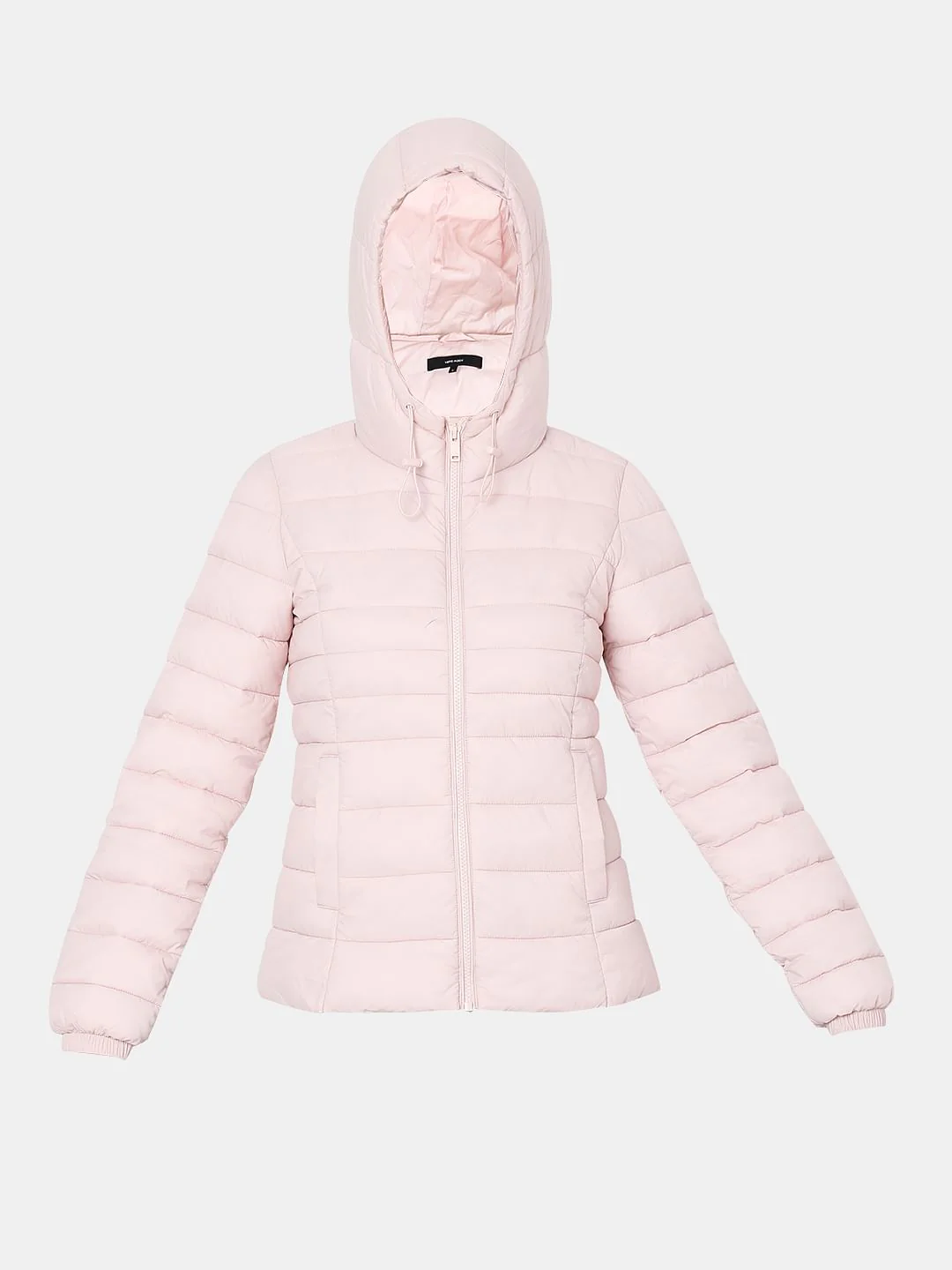 Dusty Pink Short Hooded Puffer Jacket - Image 7
