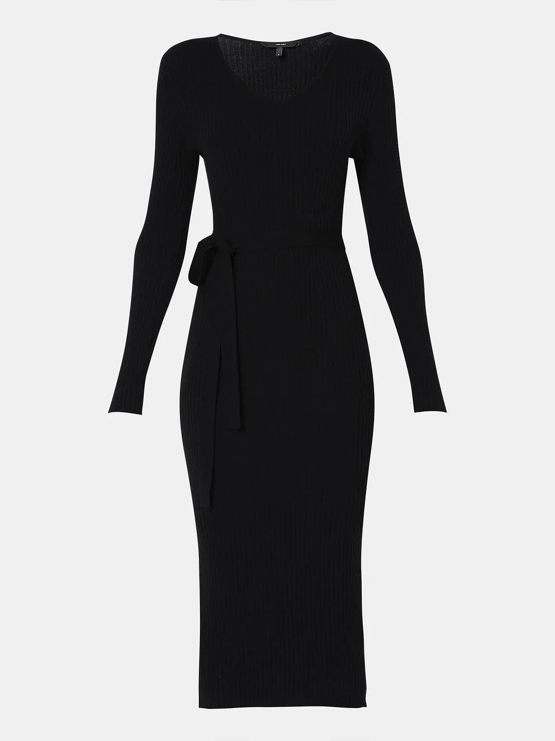 Black V-Neck Bodycon Knit Dress - Image 7