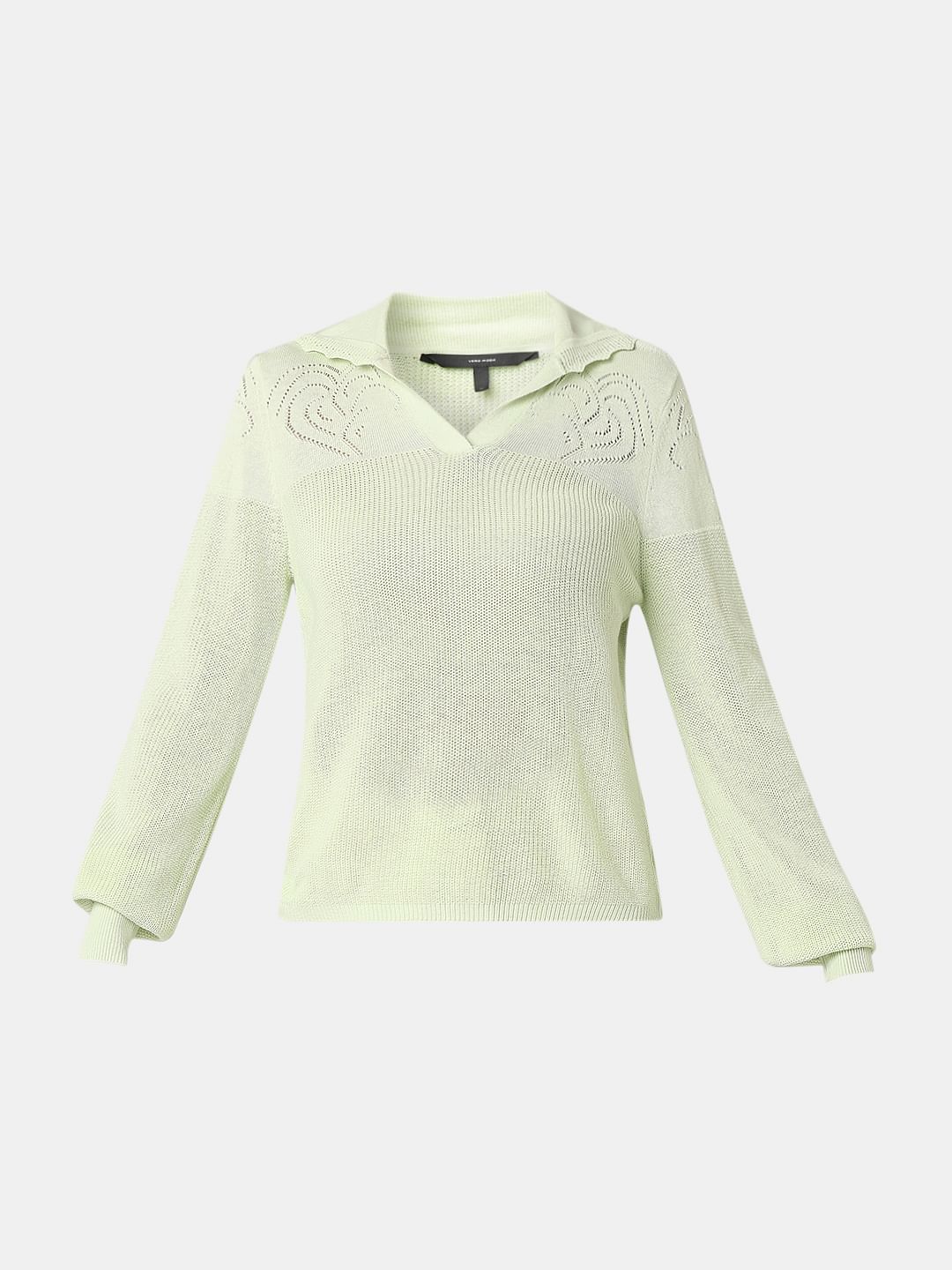 Light Green Full Sleeves Knit Top - Image 7