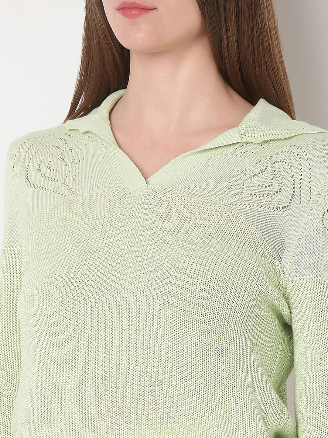 Light Green Full Sleeves Knit Top - Image 8