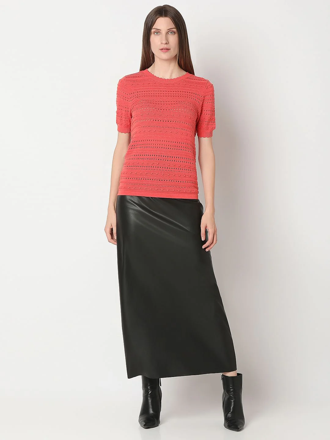 Burnt Orange Textured Knit Top - Image 5