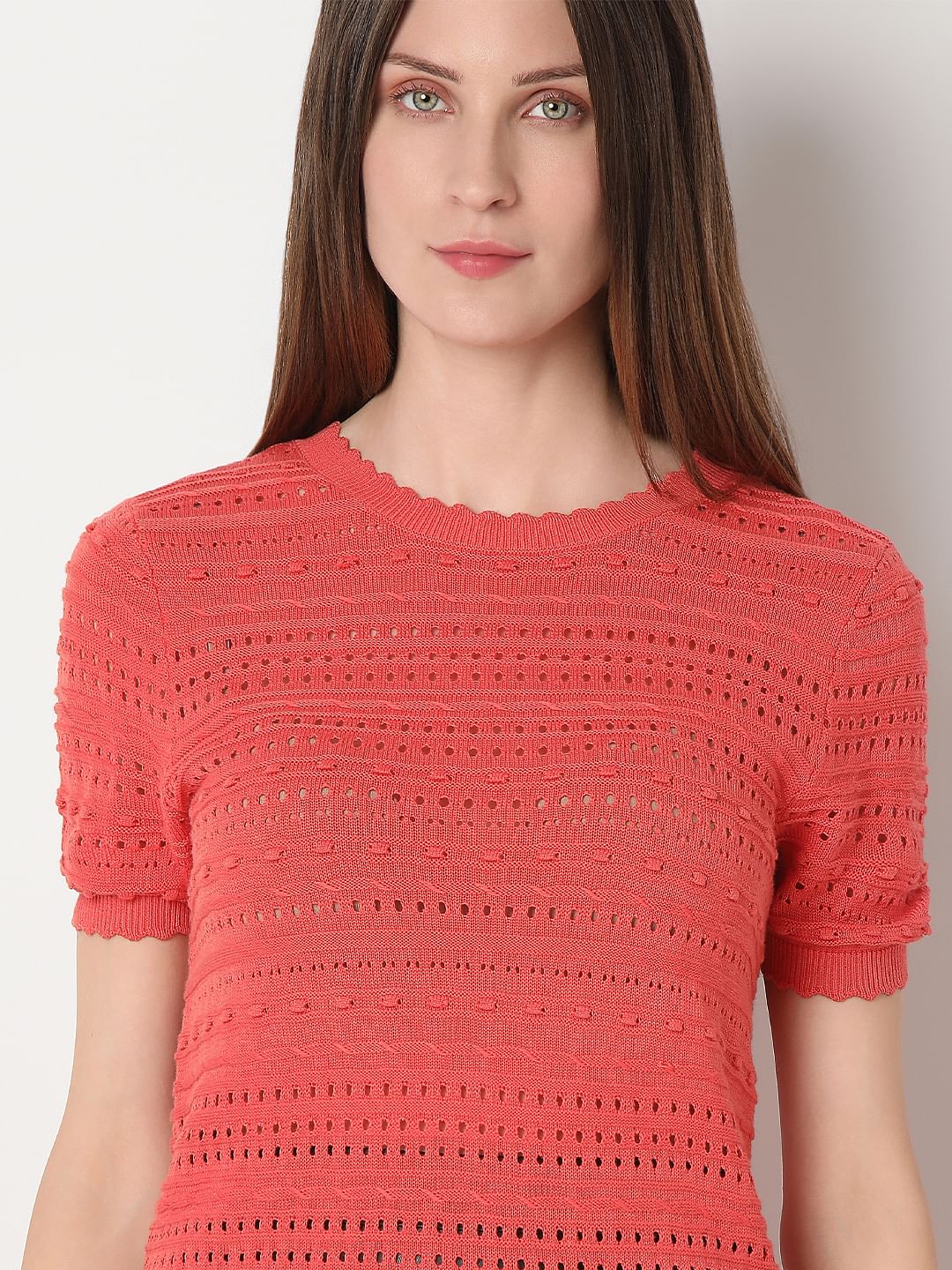 Burnt Orange Textured Knit Top - Image 6