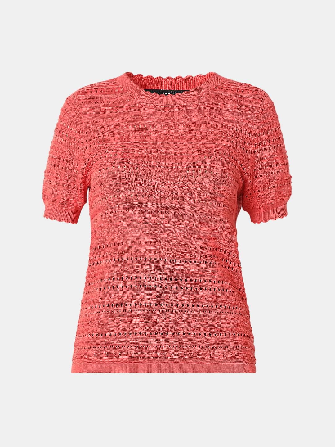 Burnt Orange Textured Knit Top - Image 7