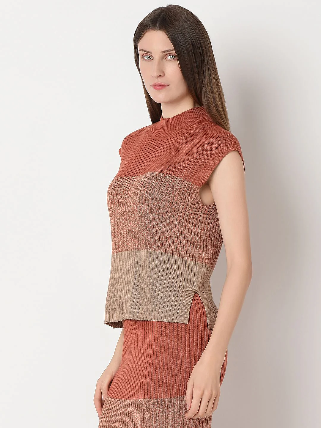 Brown Two-Toned Co-Ord Set Top - Image 3