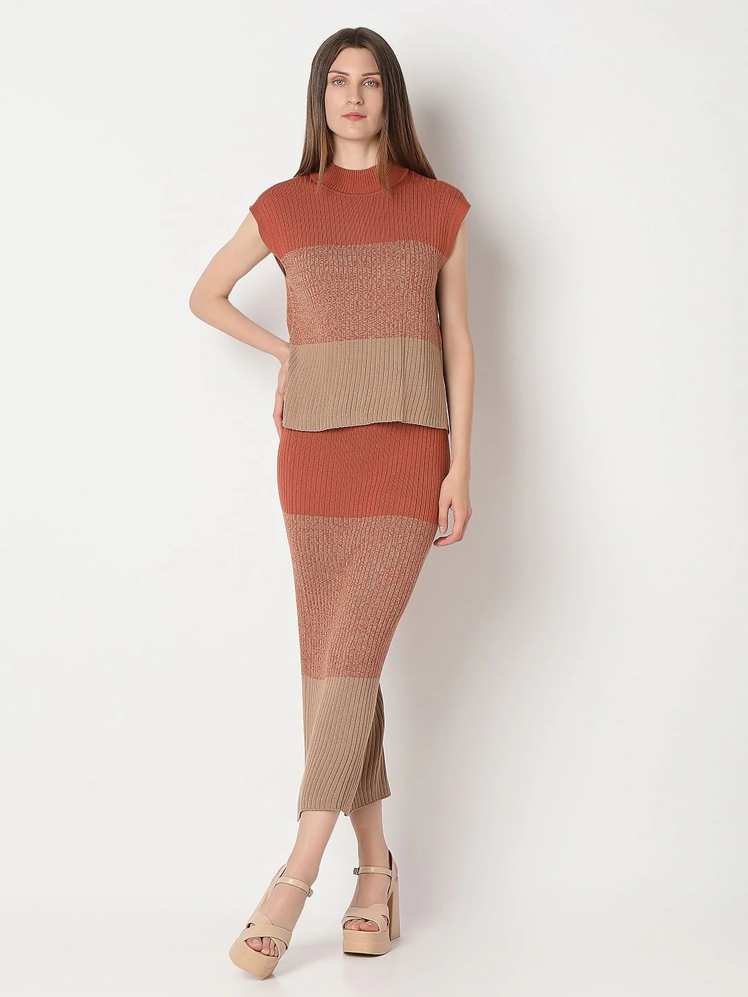Brown Two-Toned Co-Ord Set Top - Image 5