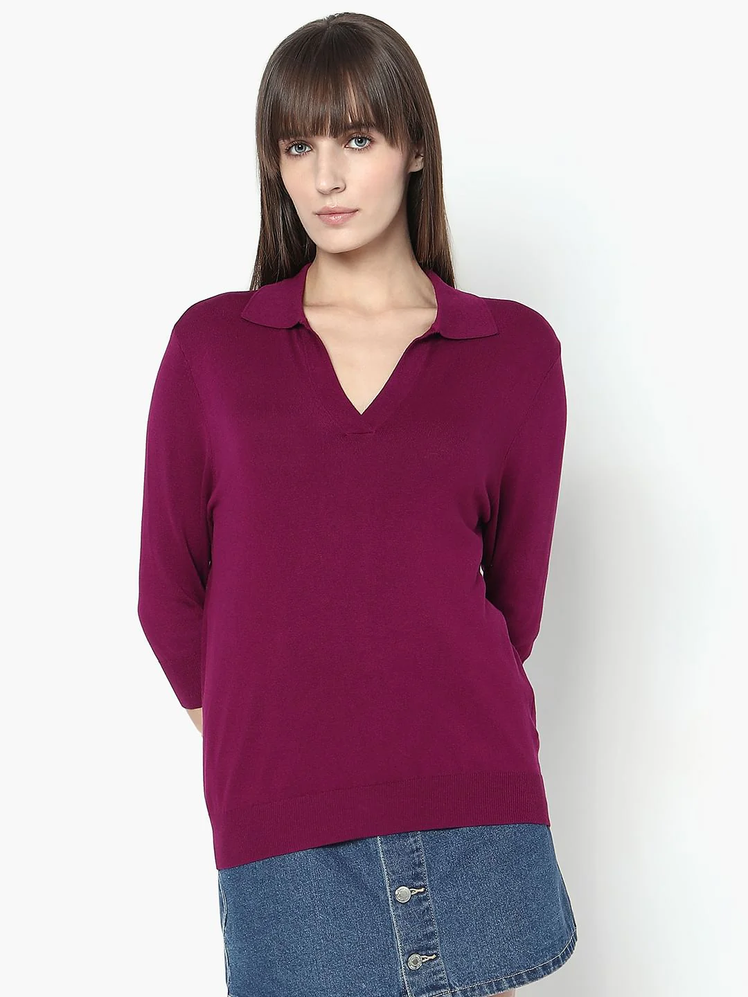 Magenta-Purple Knit Top - Image 2