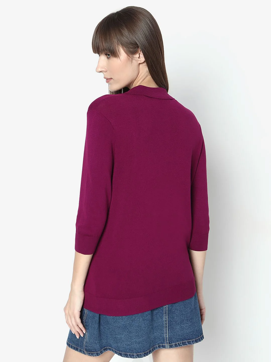 Magenta-Purple Knit Top - Image 4
