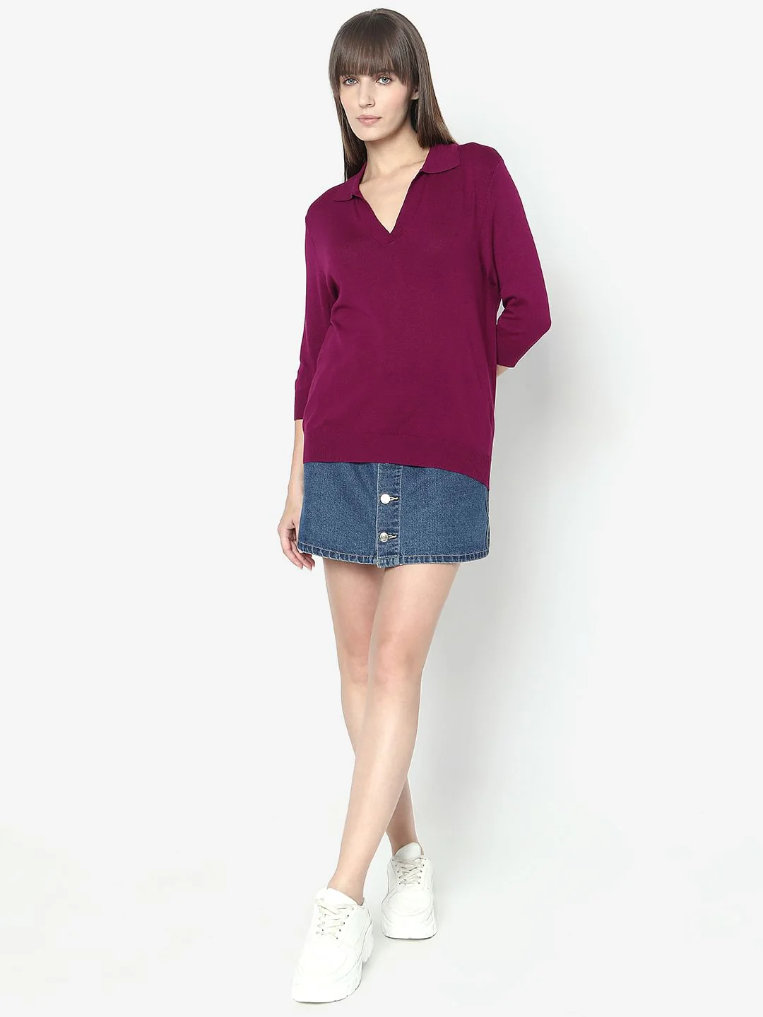Magenta-Purple Knit Top - Image 5