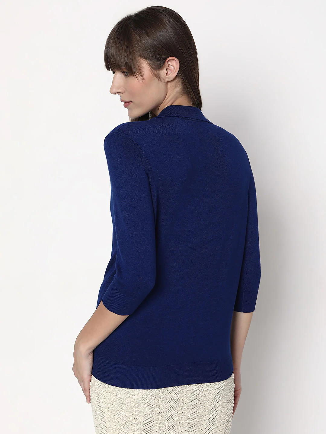 Dark Blue Flat Knit Polo - Image 4