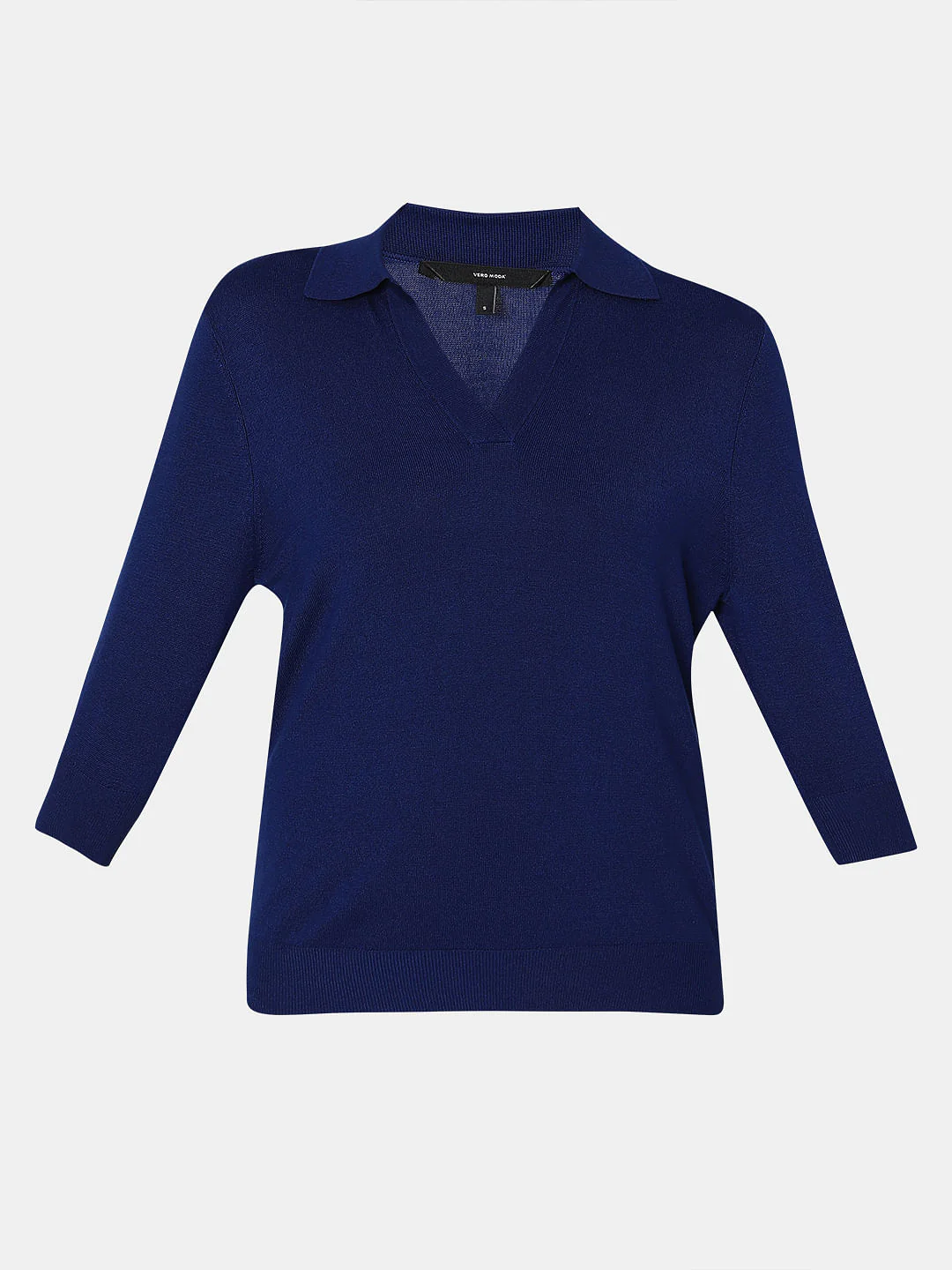 Dark Blue Flat Knit Polo - Image 7