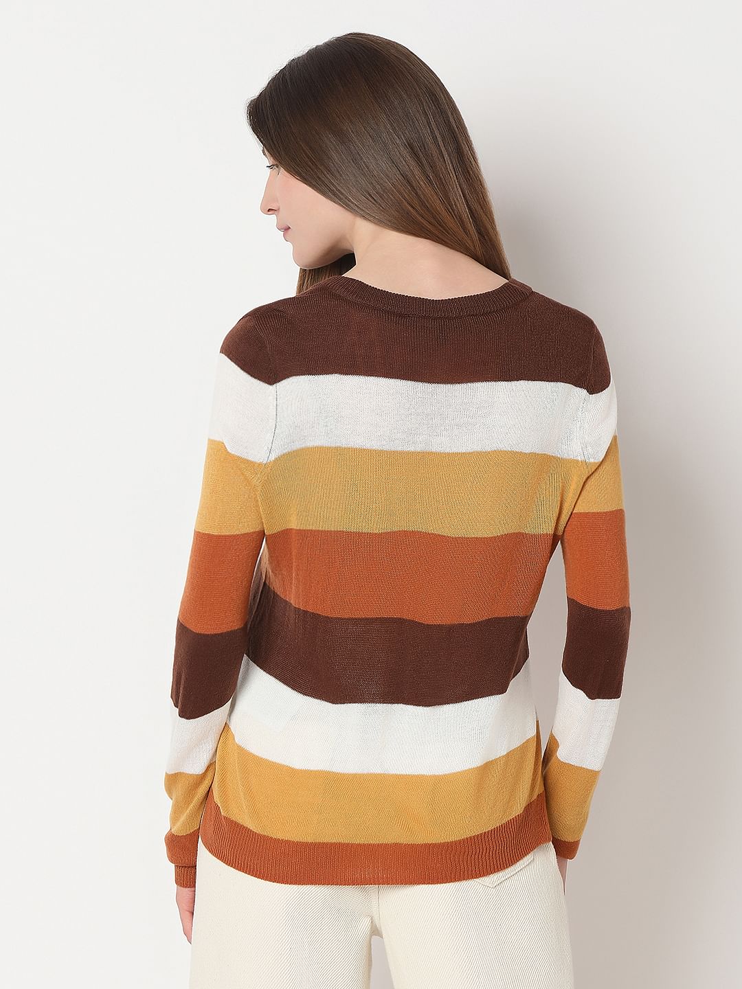 Brown Colourblocked Knit Top - Image 4