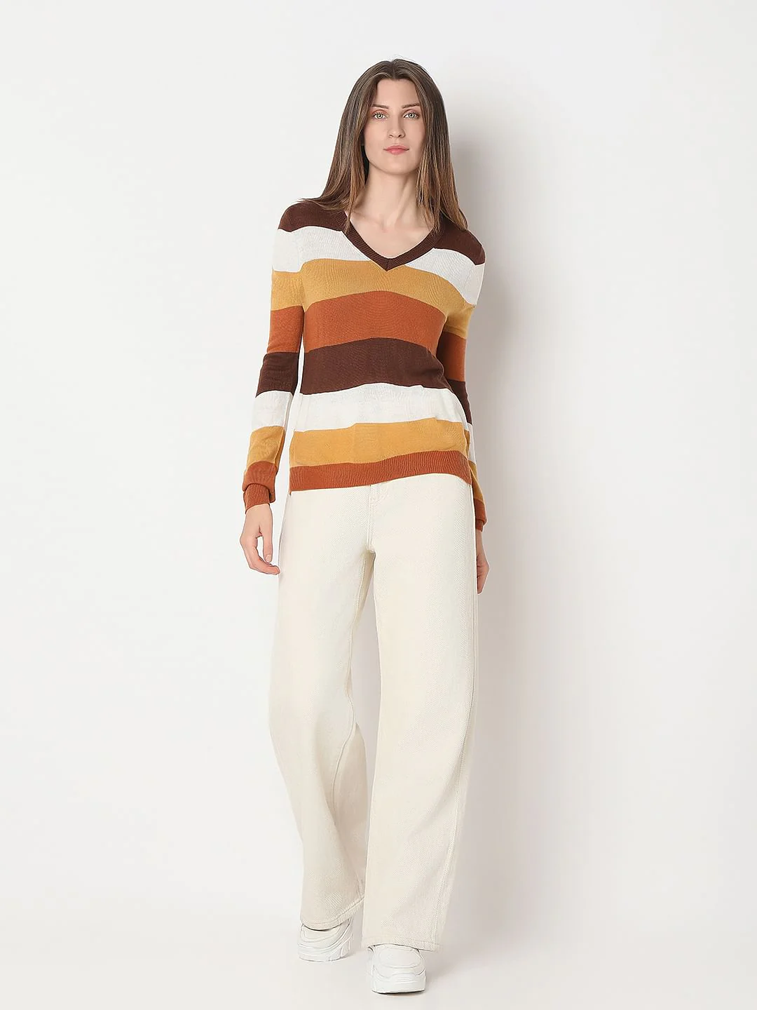 Brown Colourblocked Knit Top - Image 5