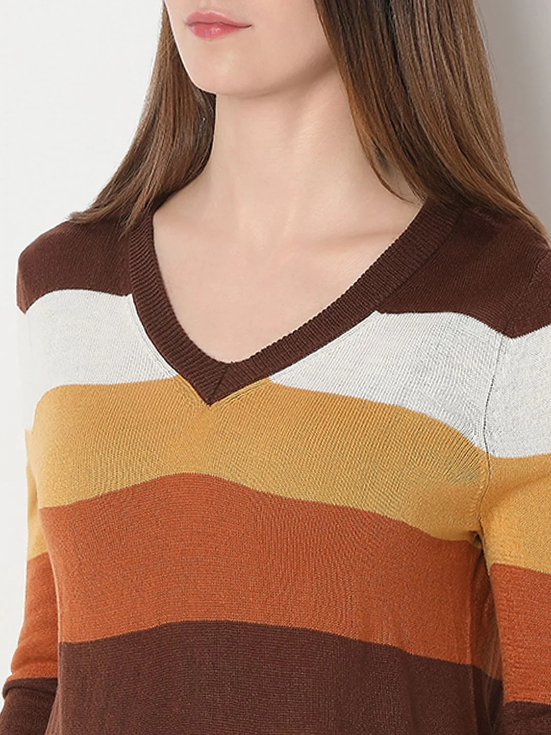 Brown Colourblocked Knit Top - Image 8