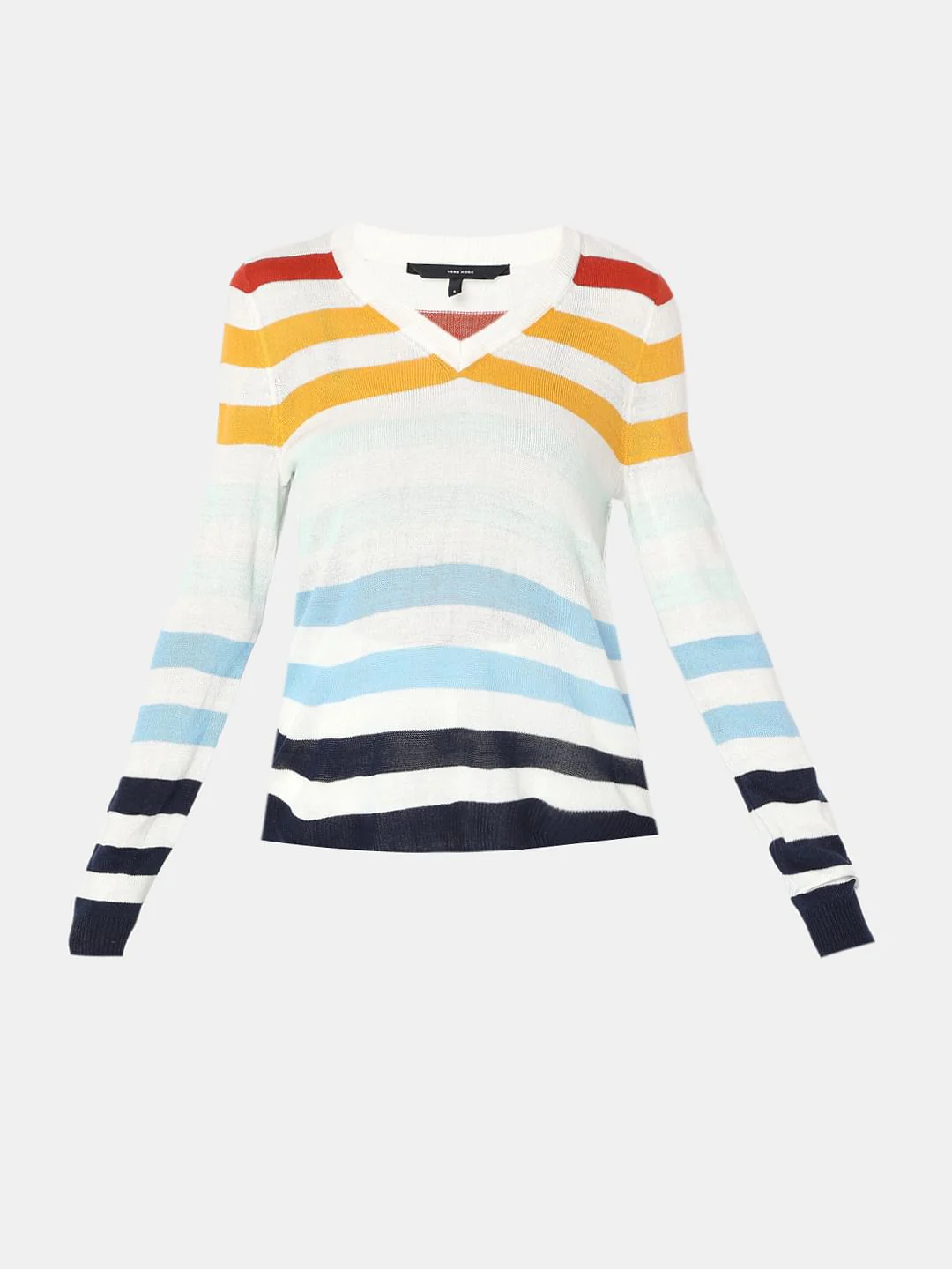 White Colourblocked Knit Top - Image 7