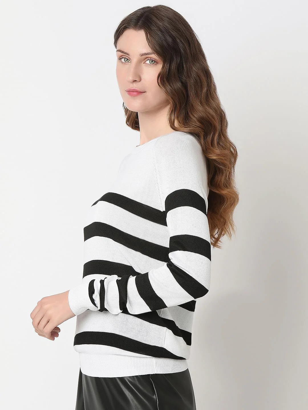 White Striped Knit Top - Image 3