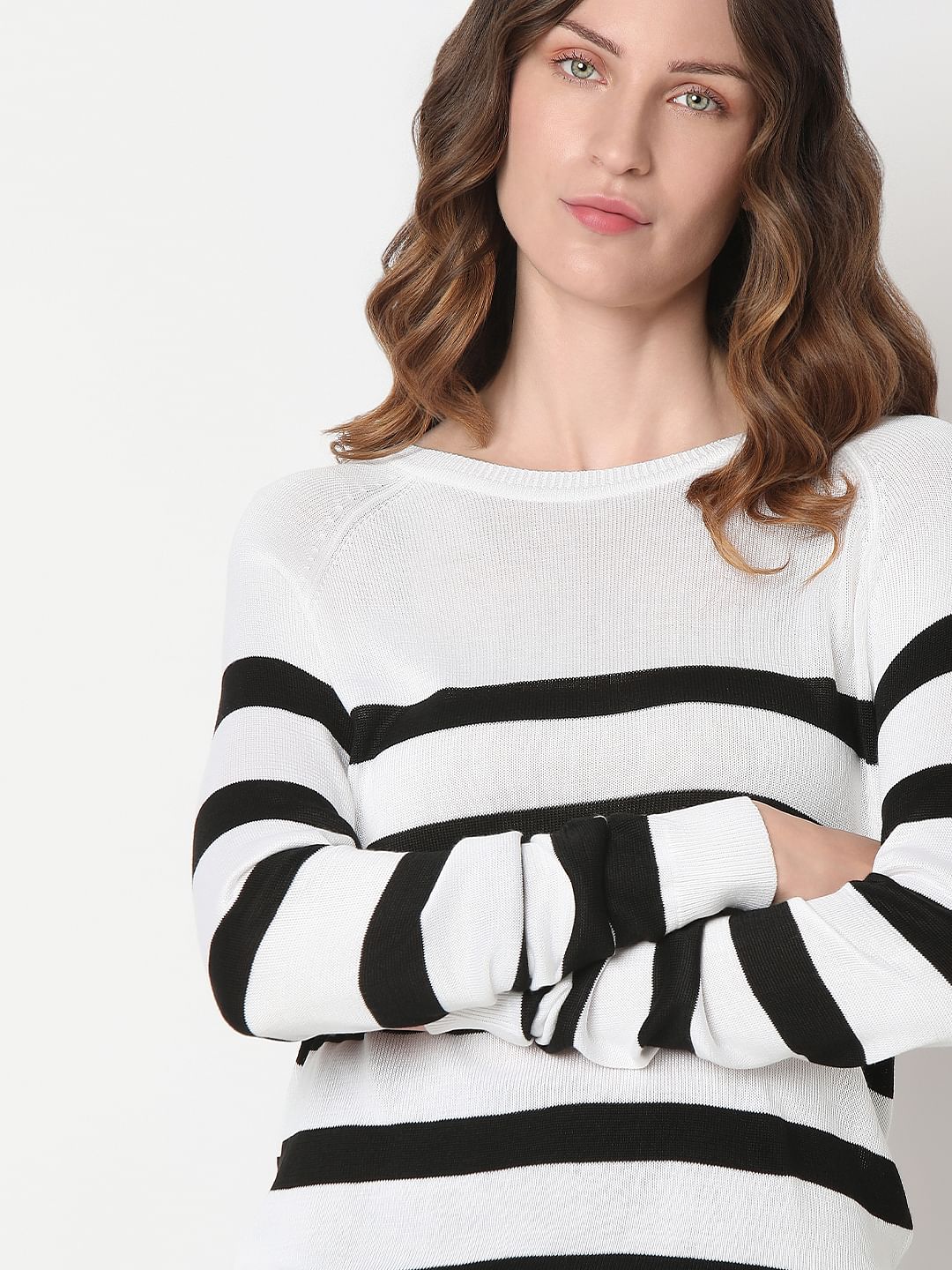White Striped Knit Top - Image 6