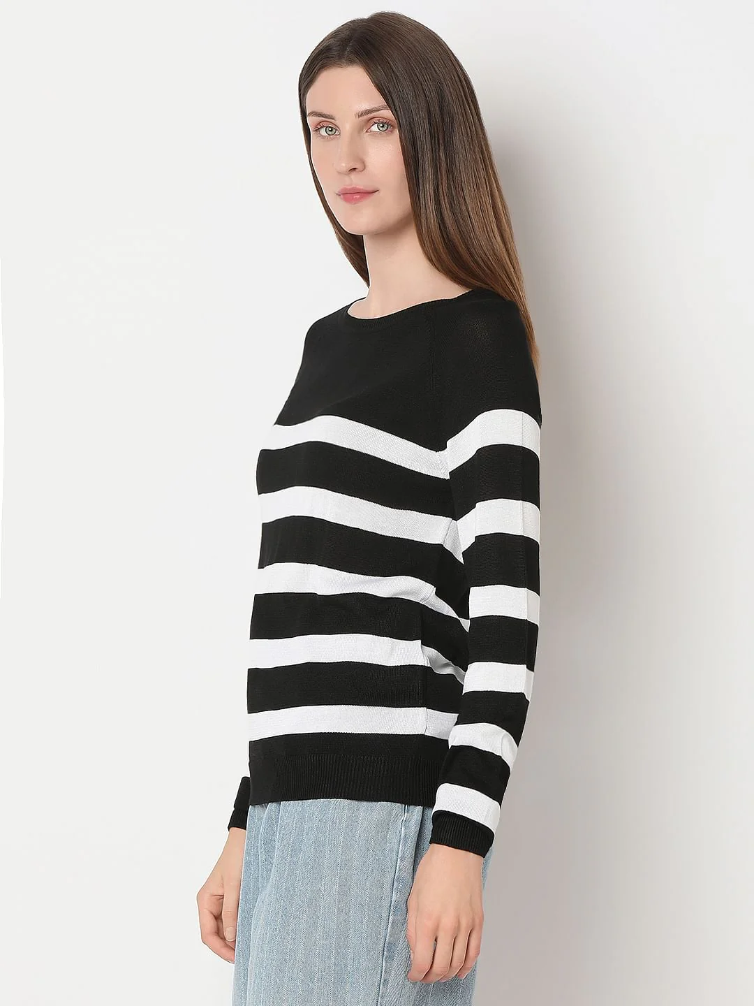 Black Striped Knit Top - Image 3