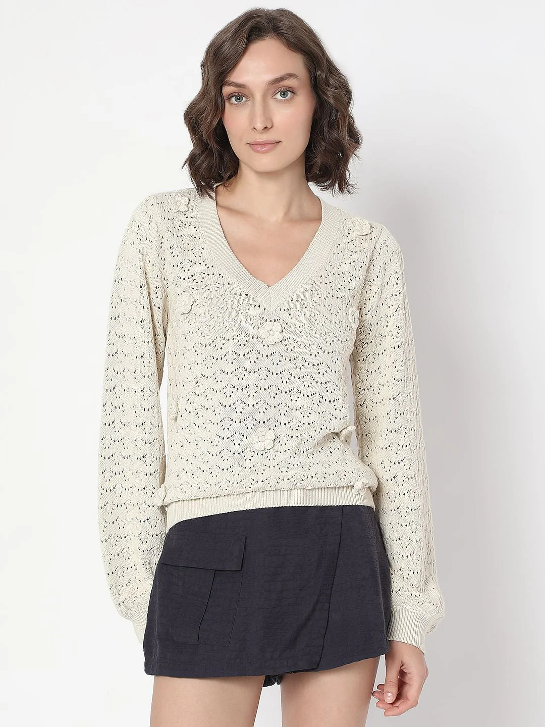 White Flat Knit Top - Image 2