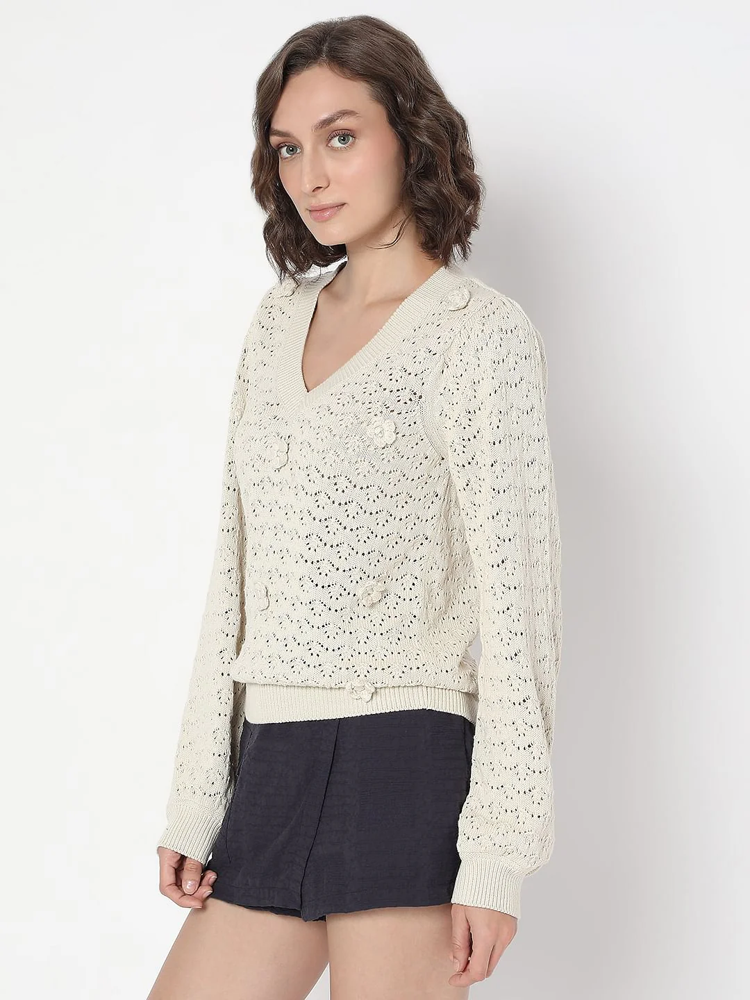 White Flat Knit Top - Image 3