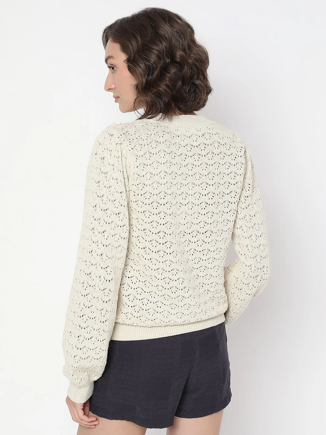 White Flat Knit Top - Image 4
