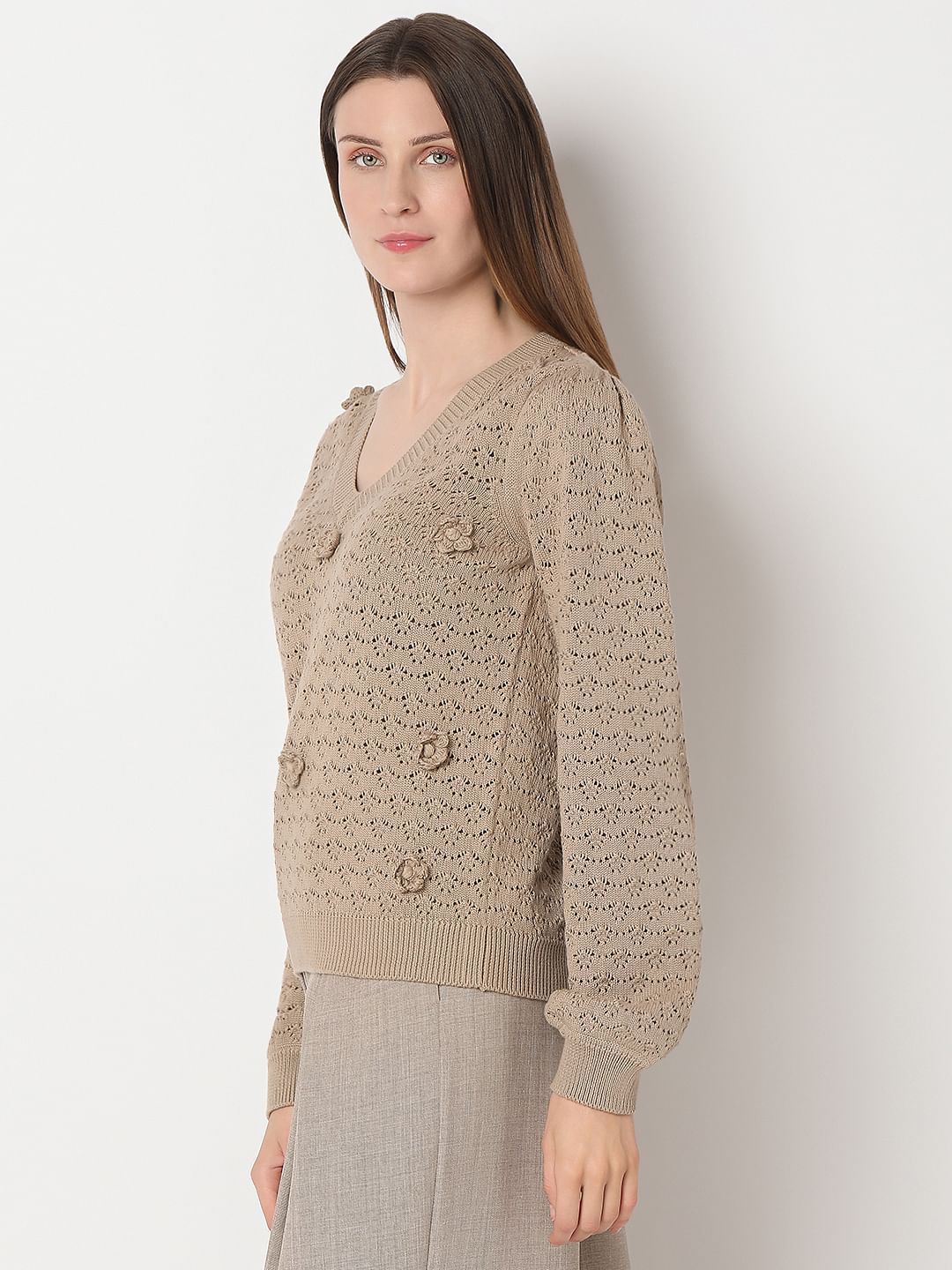 Beige Flat Knit Top - Image 3