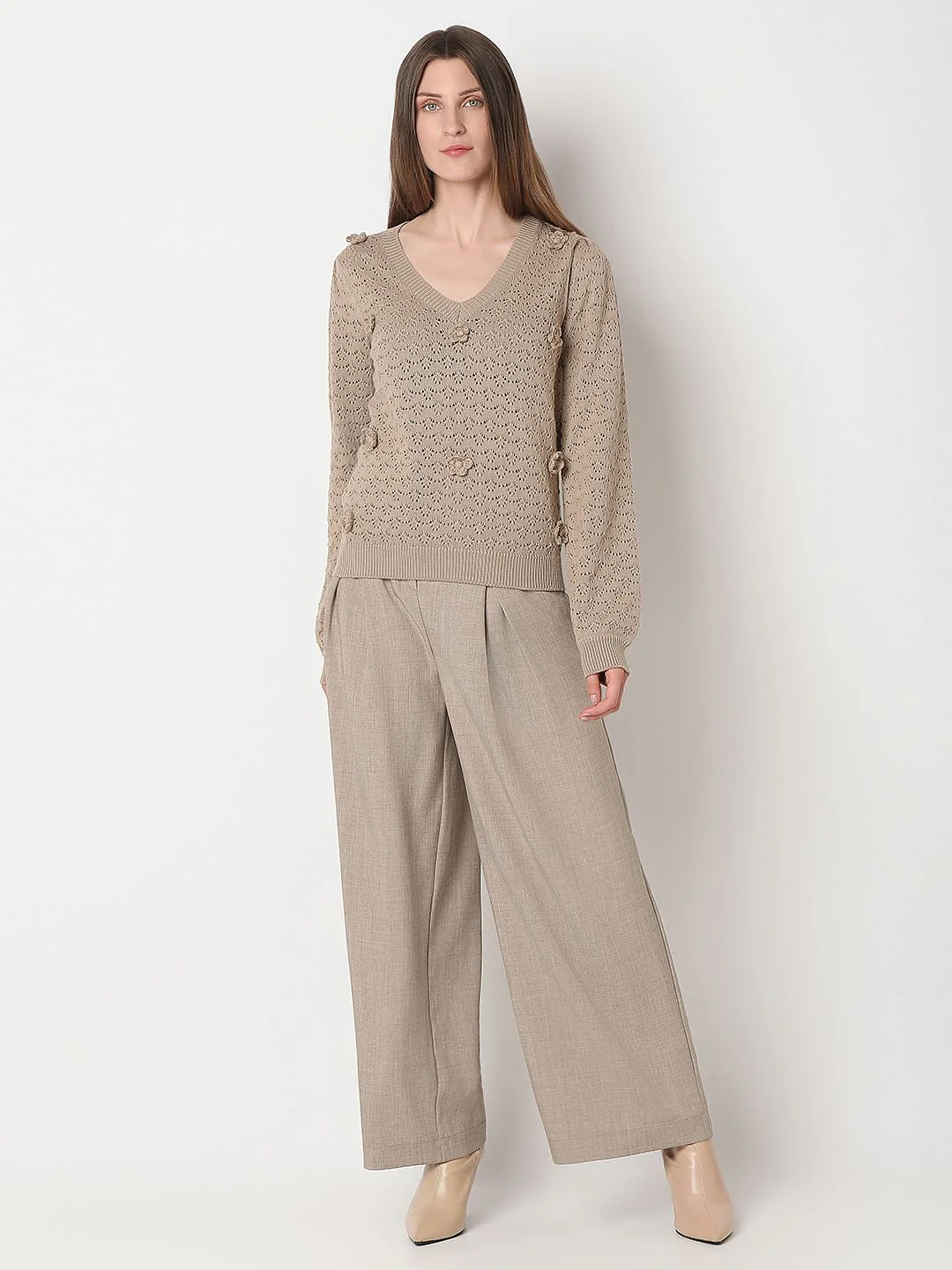 Beige Flat Knit Top - Image 5