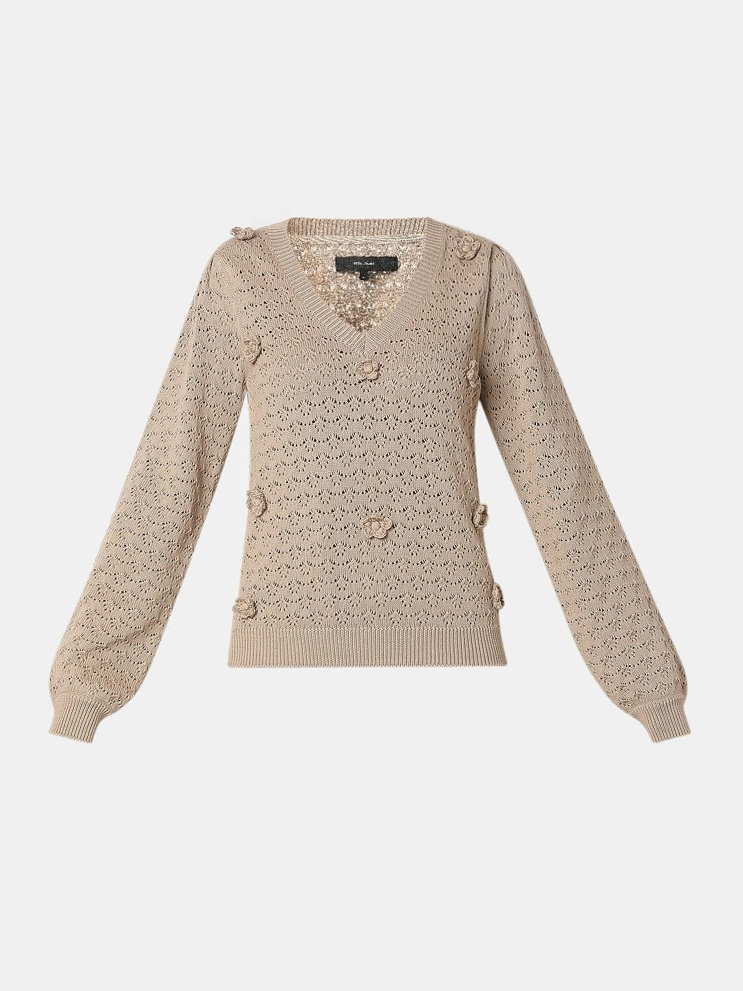 Beige Flat Knit Top - Image 7