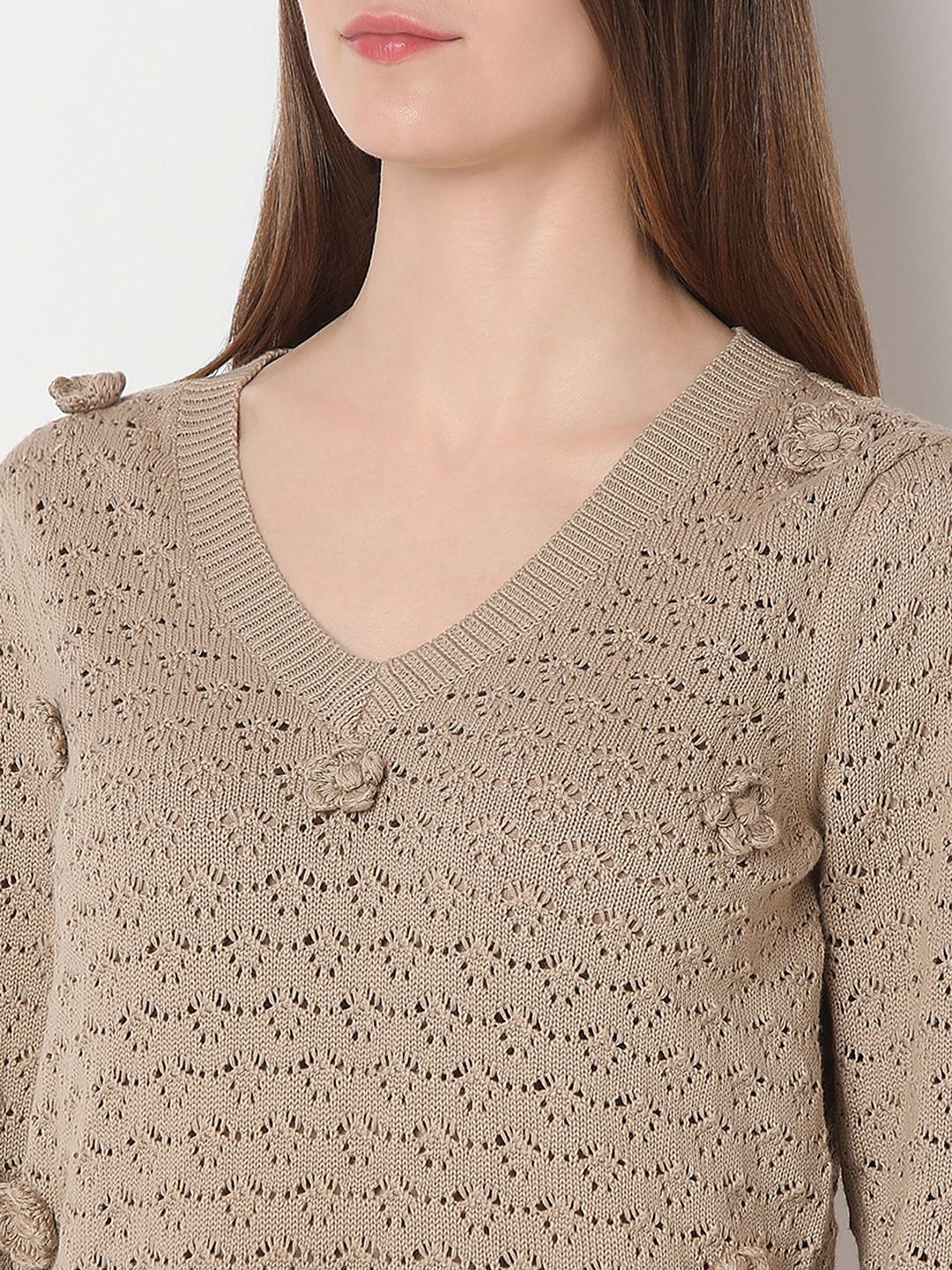 Beige Flat Knit Top - Image 8