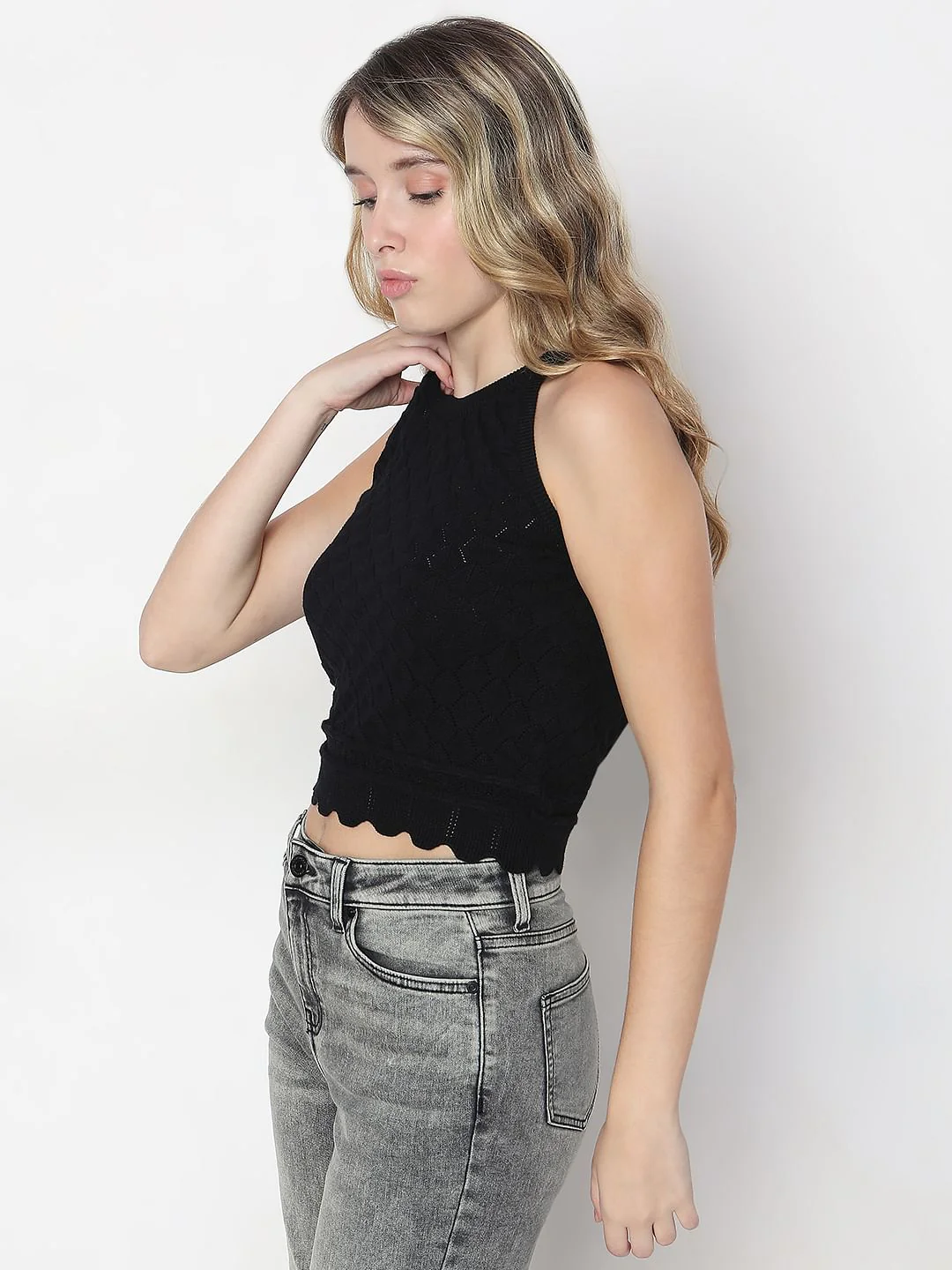 Black Knitted Top - Image 3