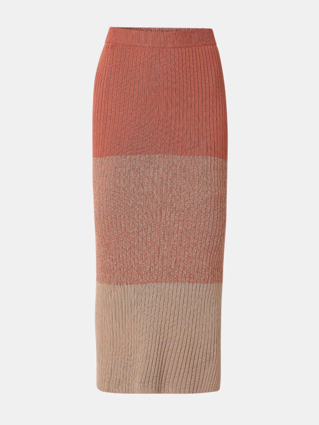 Beige Colourblocked Knitted Co-Ord Set Skirt - Image 7